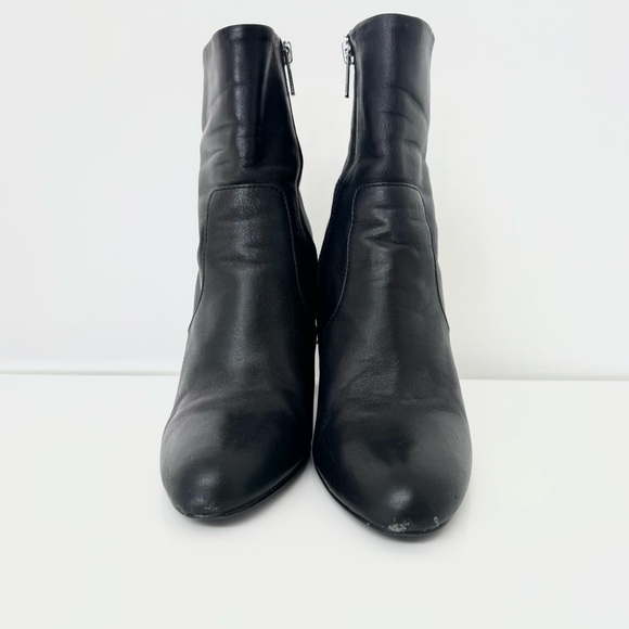 Steve Madden Editor black leather mid-calf bootie with almond toe size 7.5 - Picture 2 of 9
